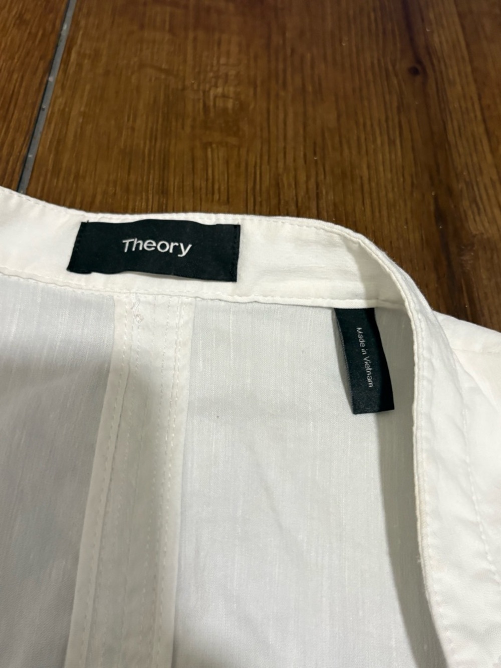 Theory Eco Crunch Wash White Open Front Linen Blend Blazer Small - Picture 6 of 6
